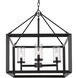 Smyth 4 Light 21 inch Matte Black Chandelier Ceiling Light in Clear Glass